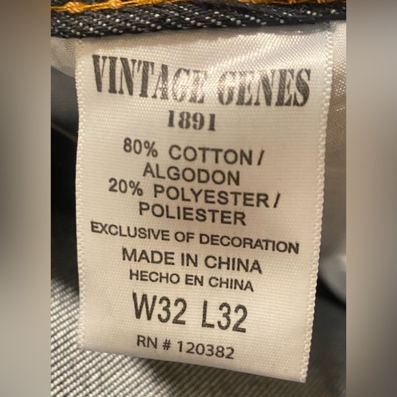 Dark wash men’s jeans -Vintage Genes 1891- slim fit straight leg - Picture 5 of 6